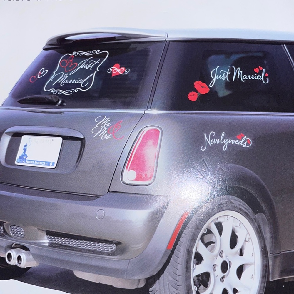 Just married window clings